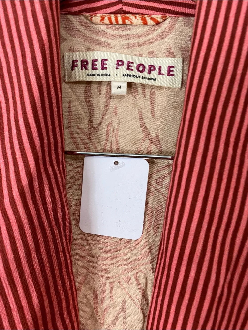Free People Wild Nights Duster Celestial Sun Print Beige Red Orange Medium